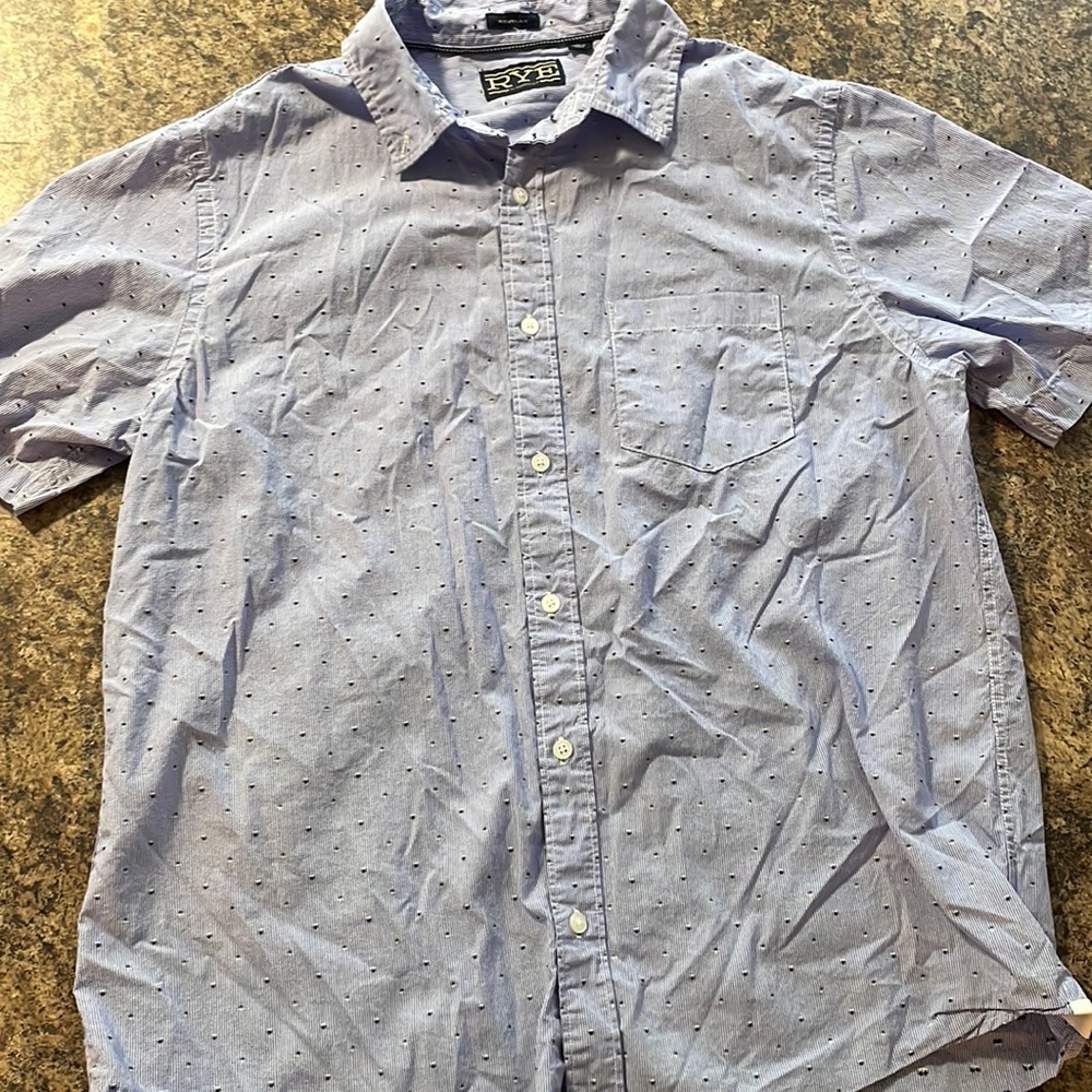 Rye, button down short sleeve shirt Small